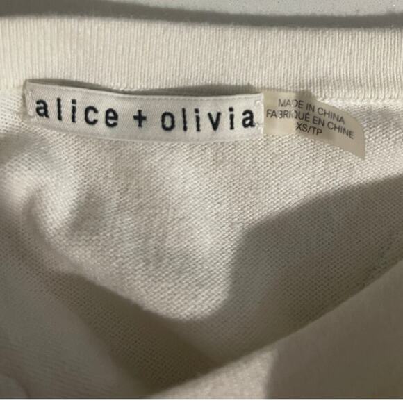 Alice + Olivia Ciara Lemon Cropped Sweater Size XS - Picture 6 of 7